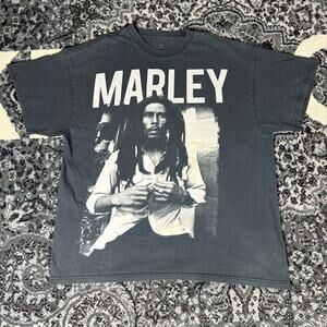 Zion Bob Marley Black White Photo Tee Shirt Men’s Sz XL Preowned
